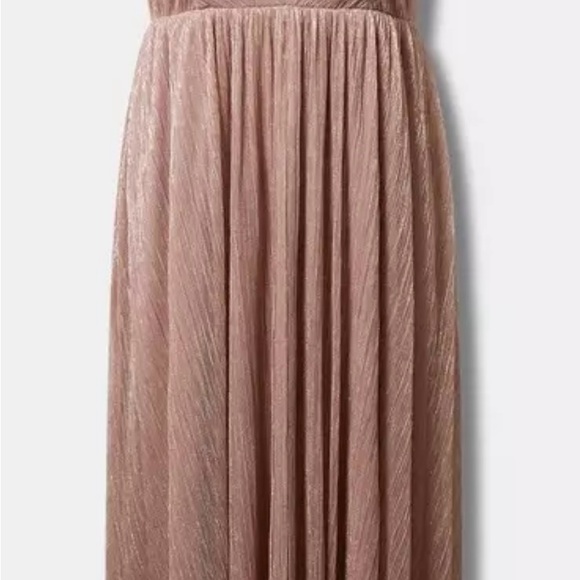 Torrid Blush Pink Tea Length Fluted Dress 0 - Picture 5 of 8